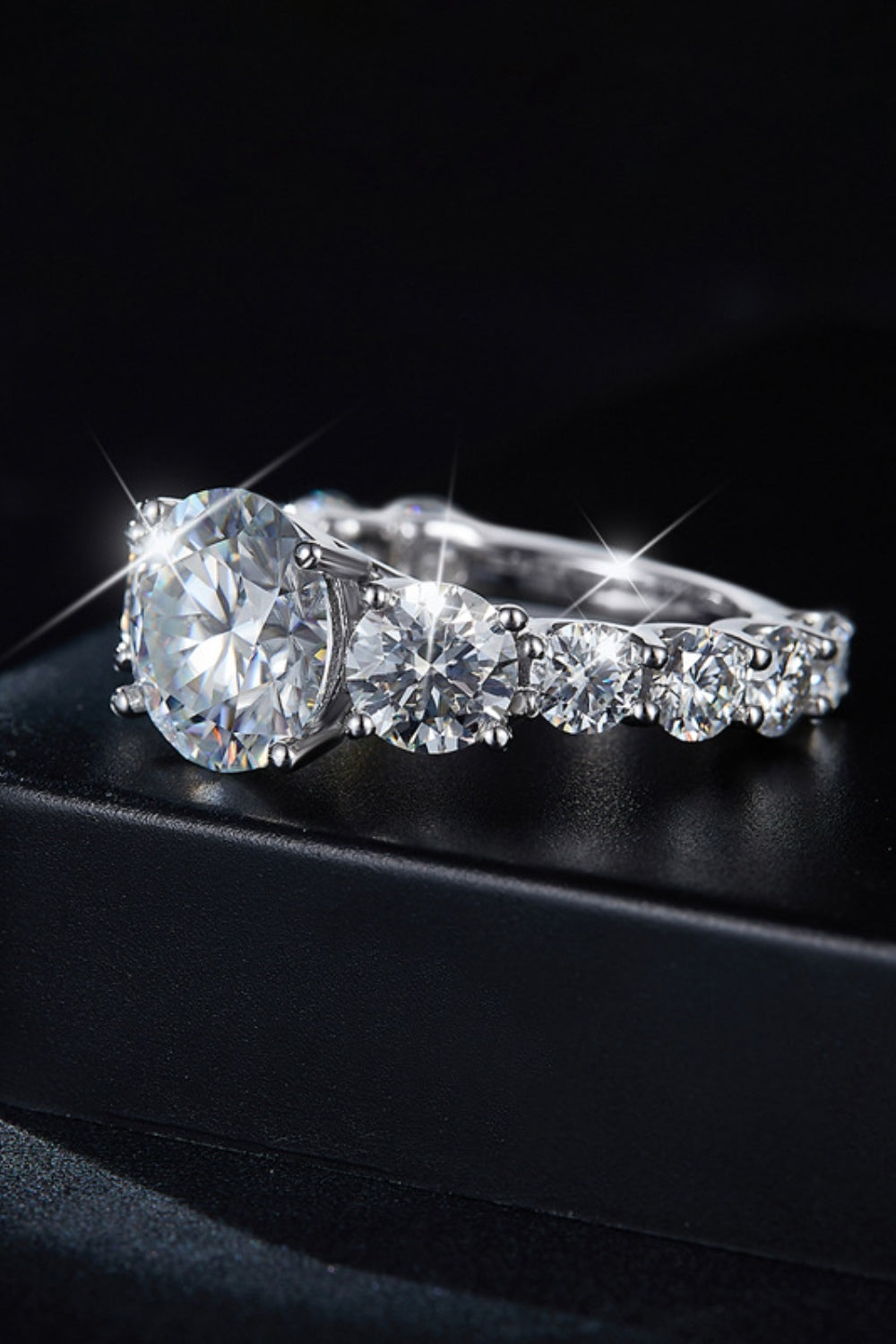 Brilliant Radiance 8 Carat Moissanite Silver Ring