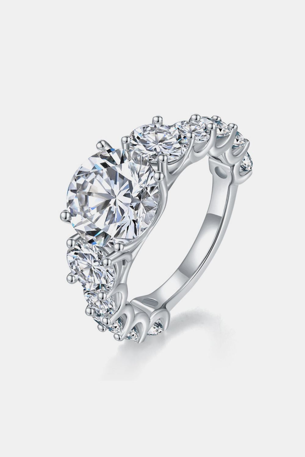 Brilliant Radiance 8 Carat Moissanite Silver Ring