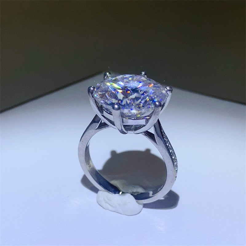 Dazzling Dream 10 Carat Moissanite Silver Ring