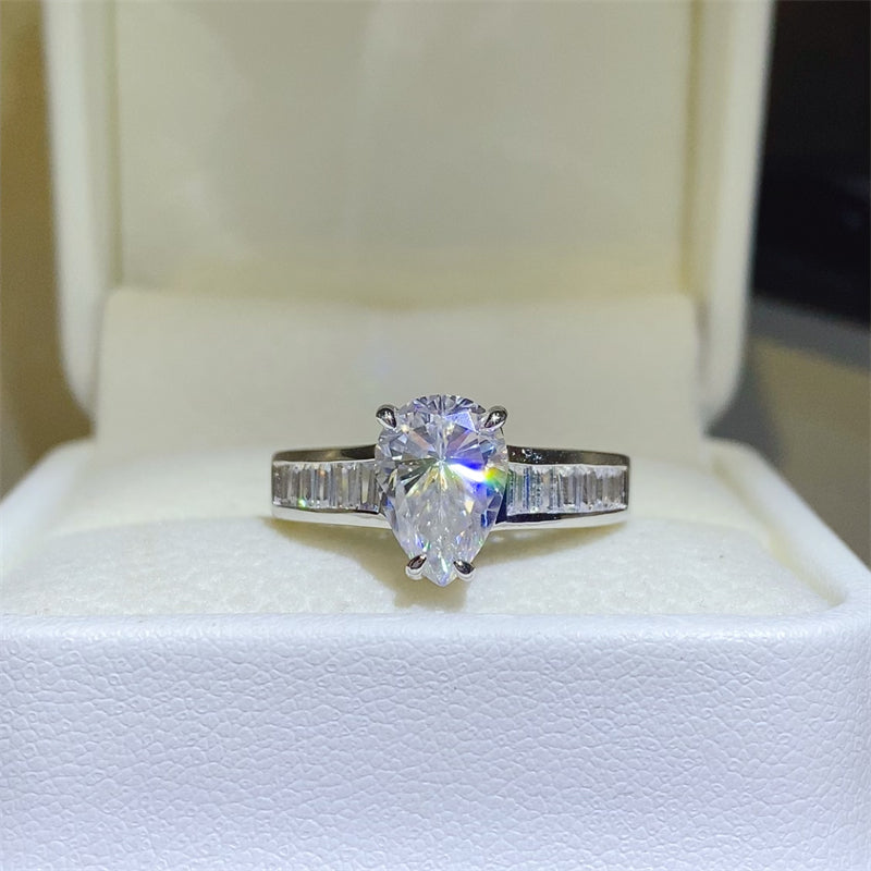 Pure Radiance 3 Carat Moissanite Silver Ring