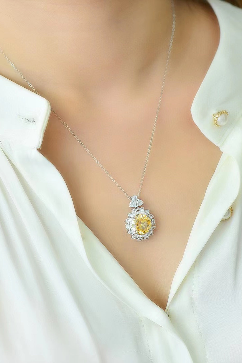 Solar Radiance 5-Carat Moissanite Pendant Necklace