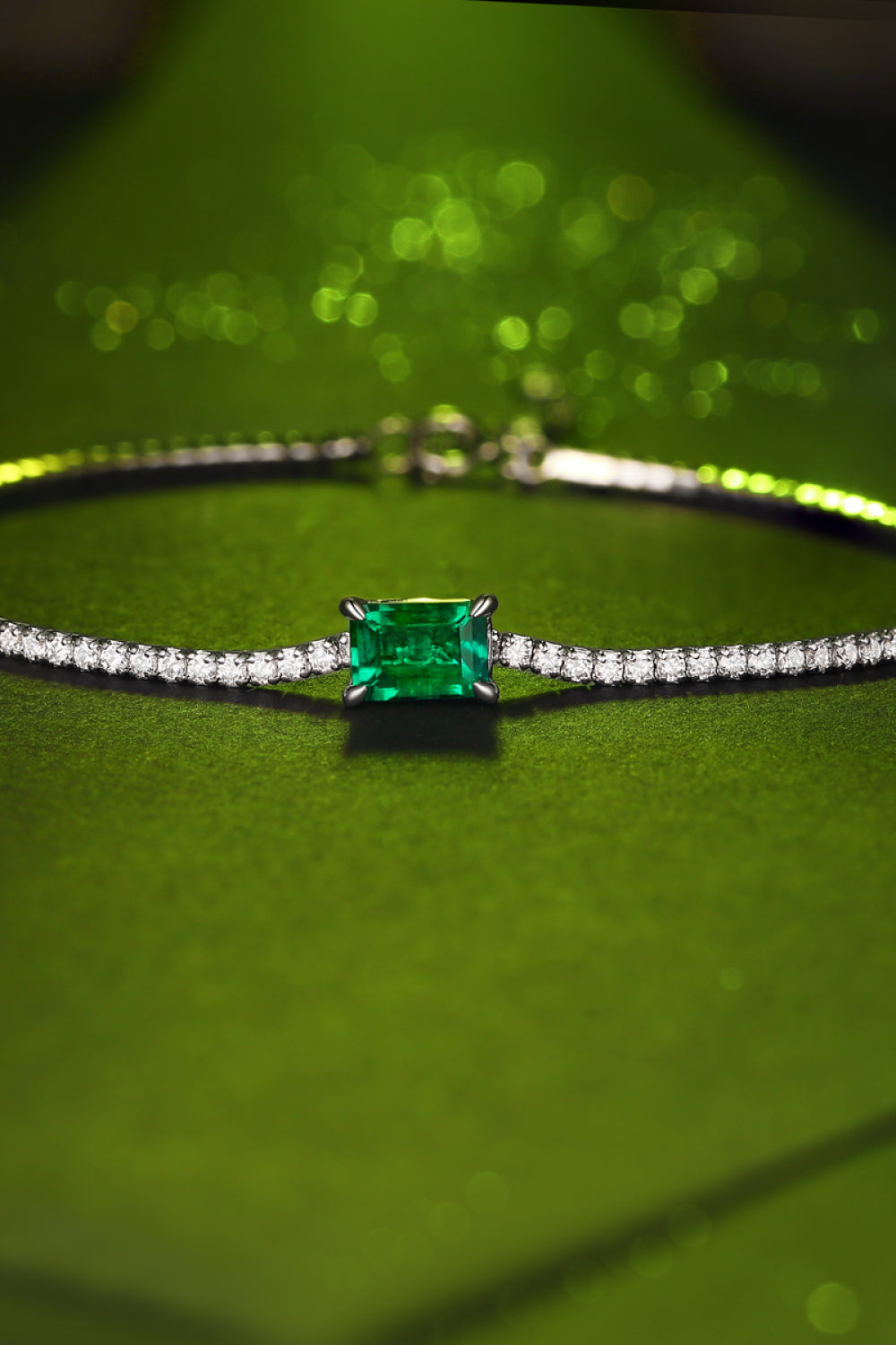 Adored 1 Carat Lab-Grown Emerald Sterling Silver Bracelet