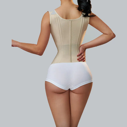 Goddess Glamour: Fajas Colombianas Adjustable Zipper Waist Trainer Corset -  Bone-Enhanced Double Compression Body Shaper