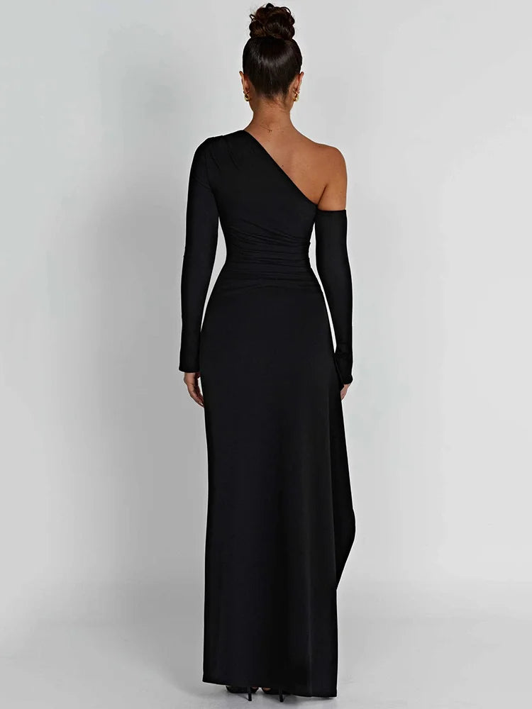Long Sleeve Backless Bodycon Sexy Club Party Long Dress
