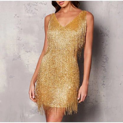 Spaghetti Strap Stitching Female Elegant Evening Party Club Dress