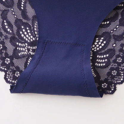3PCS/Set Women's Panties Lace Silk Satin Underwear Sexy Lingerie Underpants