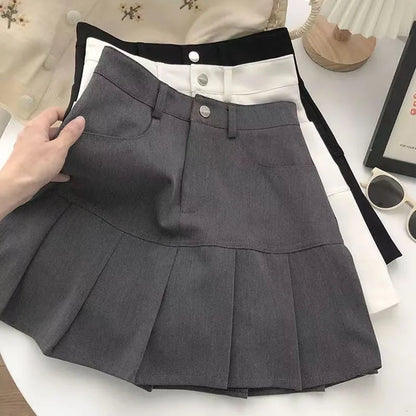 High Waist Pleated College Style Uniforms Safety Pants Mini Skirts