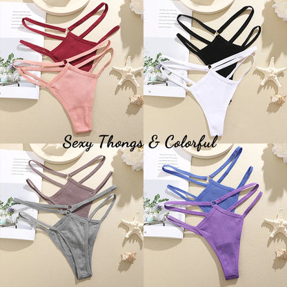 Hollow Out Thongs Low Rise Female G-String Underwear Breathable Bikini Lingerie