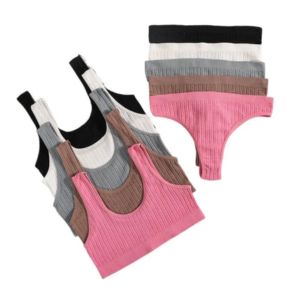 High Waist Underwear Nonwire Brassiere Comfy Sports Bra Sexy Lingerie Set