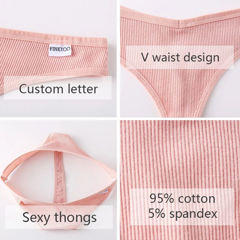 Cotton Thongs Panties Sexy Low Waist G-String Briefs Ladies Brazilian Lingerie Bikini