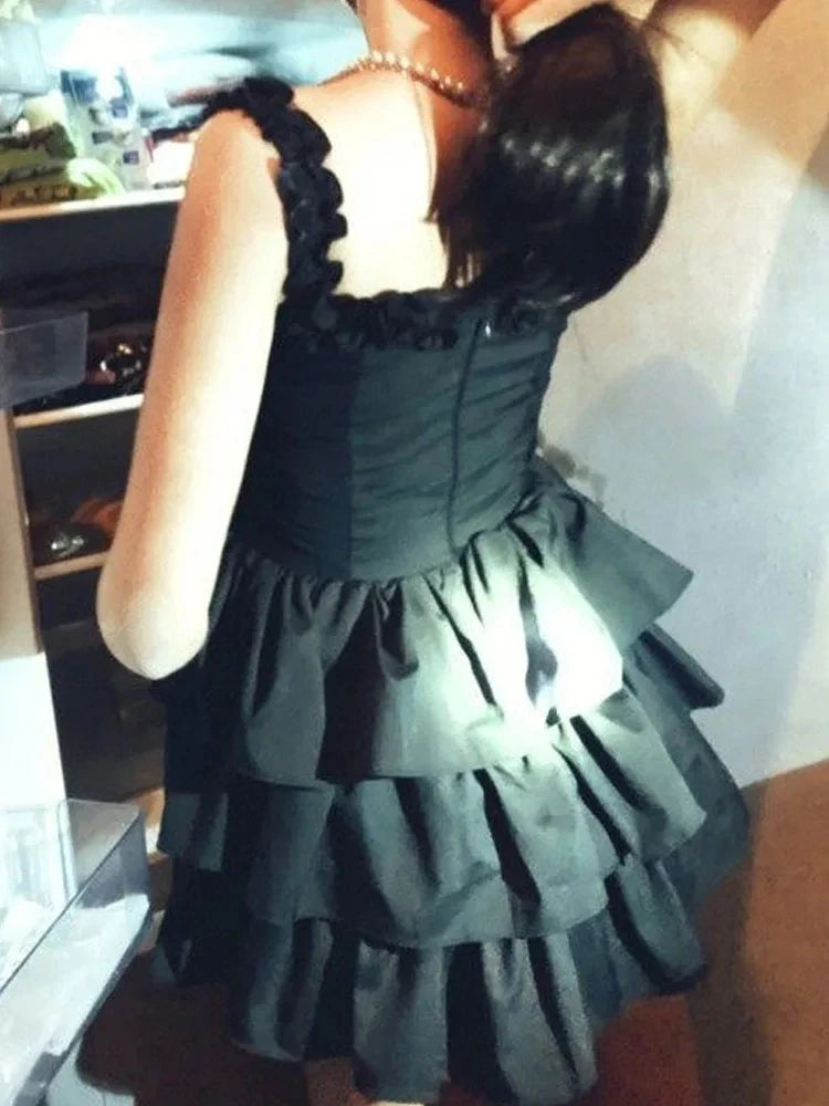 Korean Fashion Dark Punk Cake Sexy Mini Dress