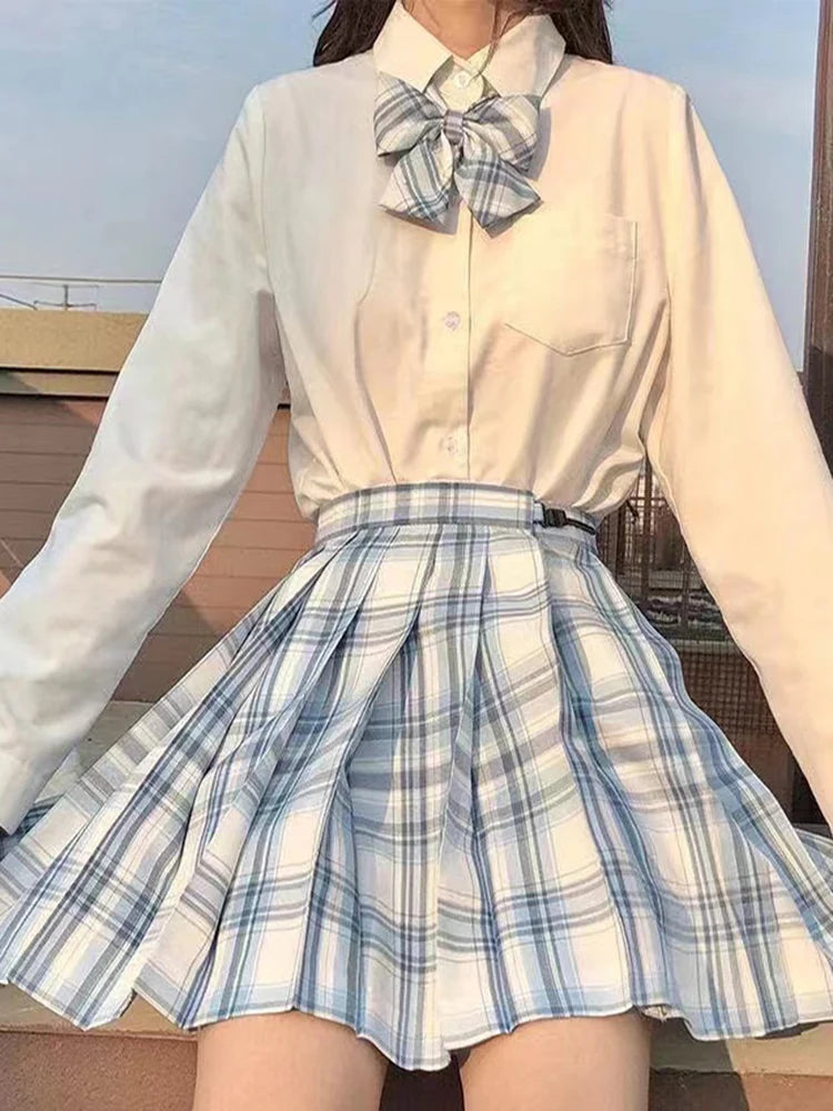 High Waist Preppy Girls Dance Mini Skirt