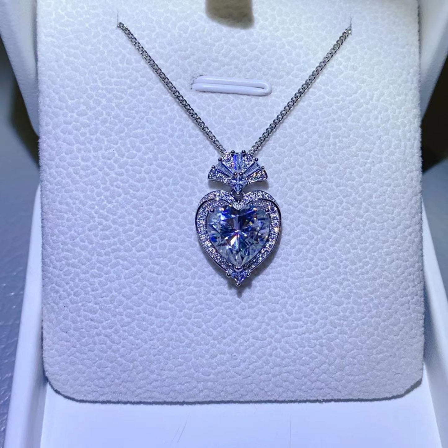 Heart’s Desire 3 Carat Moissanite Silver Pendant Necklace