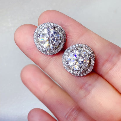 Radiant Sparkle 6 Carat Moissanite Sterling Silver Earrings