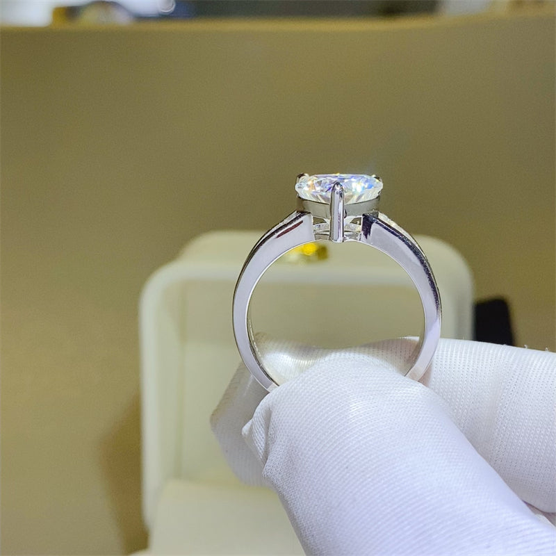 Luminous Gleam 3 Carat Moissanite Silver Ring