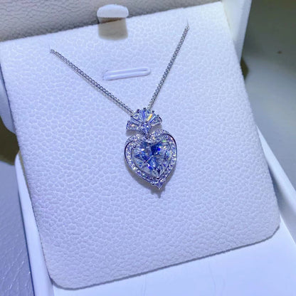 Heart’s Desire 3 Carat Moissanite Silver Pendant Necklace