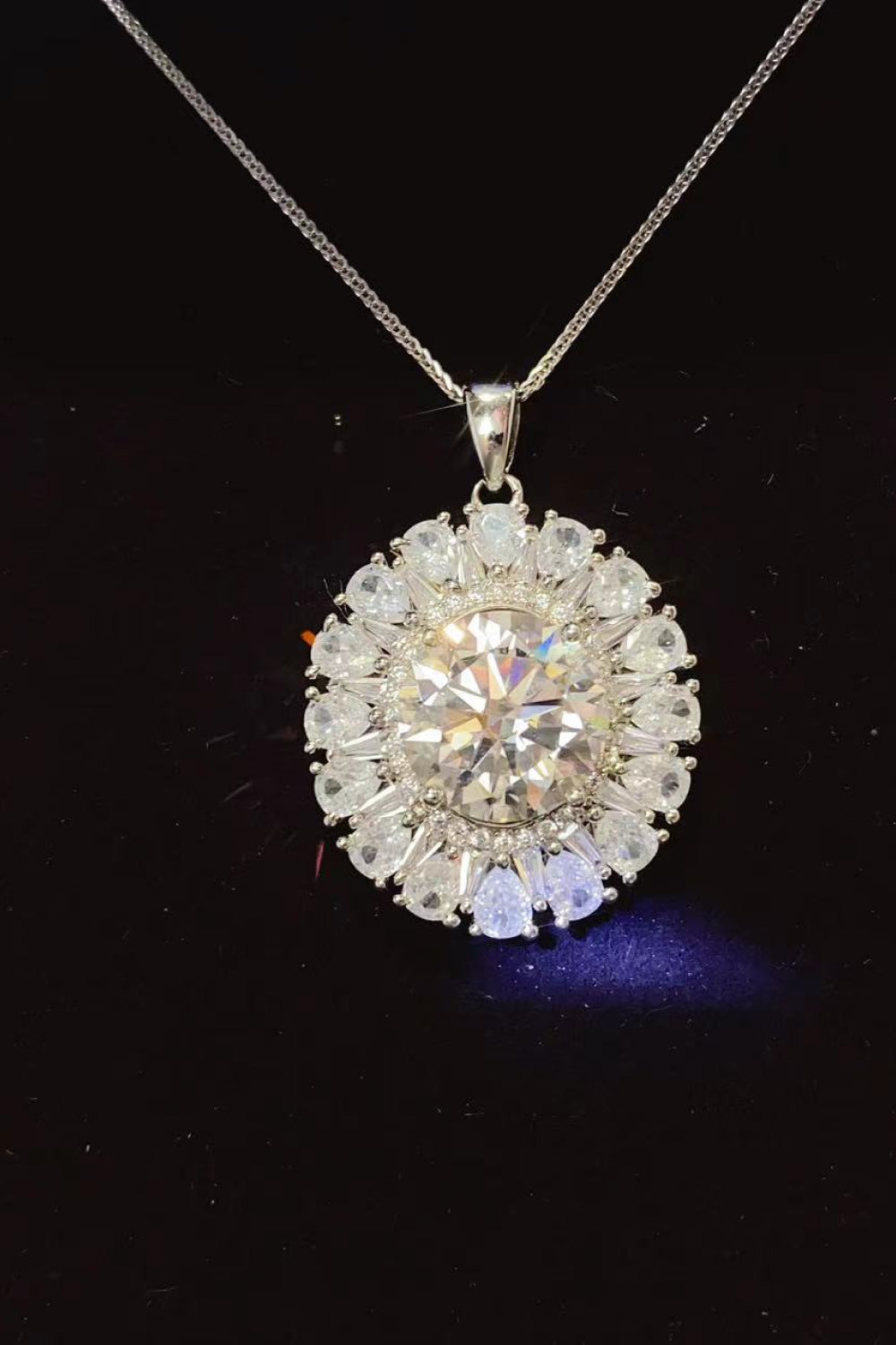 Opulent Spark 5 Carat Moissanite Sterling Silver Necklace