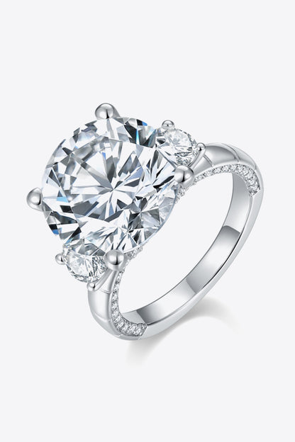 Luminous Charm 8.6 Carat Moissanite Platinum-Plated Ring