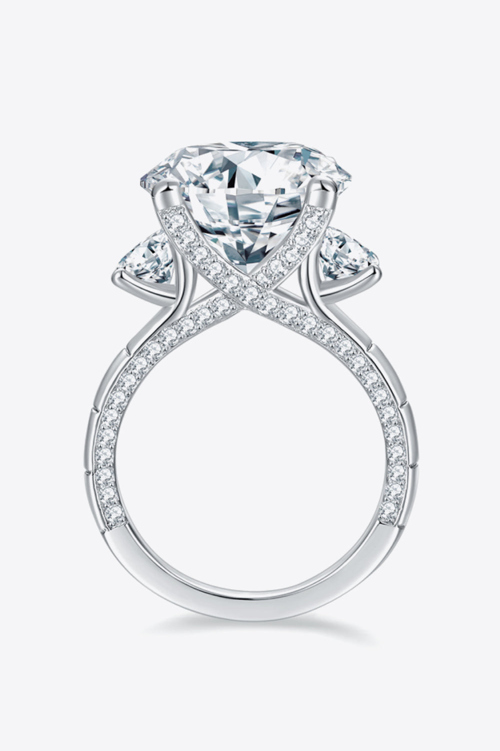 Luminous Charm 8.6 Carat Moissanite Platinum-Plated Ring