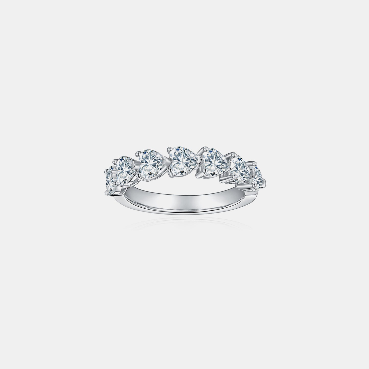 Heartfelt Spark 2.1 Carat Moissanite Silver Ring