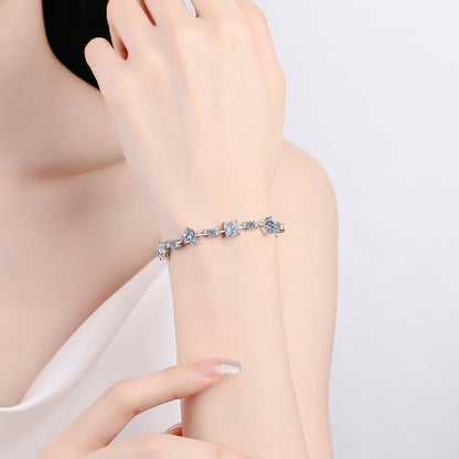 Celestial Shine 6.2 Carat Moissanite Silver Bracelet