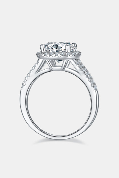 Halo Glow 3 Carat Moissanite Platinum-Plated Ring