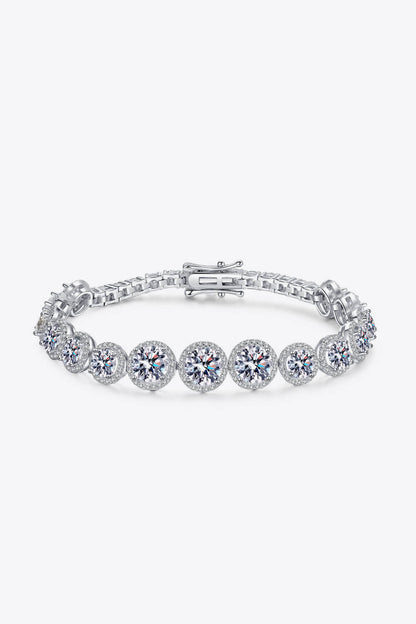 Tranquil Gleam 10.4 Carat Moissanite Silver Bracelet