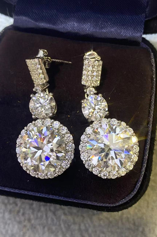 Luminous Drops 12 Carat Moissanite Platinum-Plated Earrings