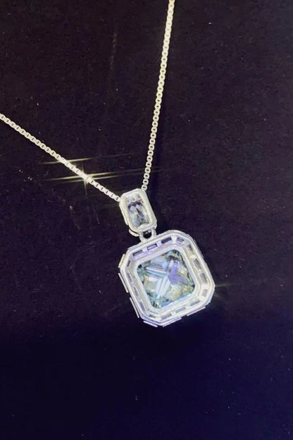 Timeless Brilliance 2 Carat Moissanite Square Pendant Necklace