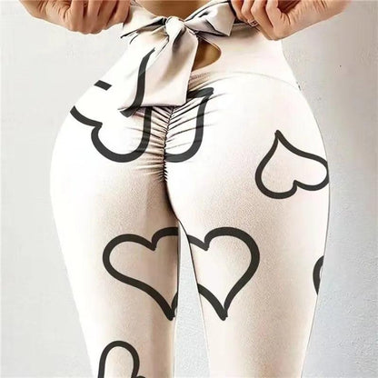 Butterfly Printed Yoga Pants Bow Bandage Tights Push Up Exercise Fitness Yoga Legging - enviablebeauty.com