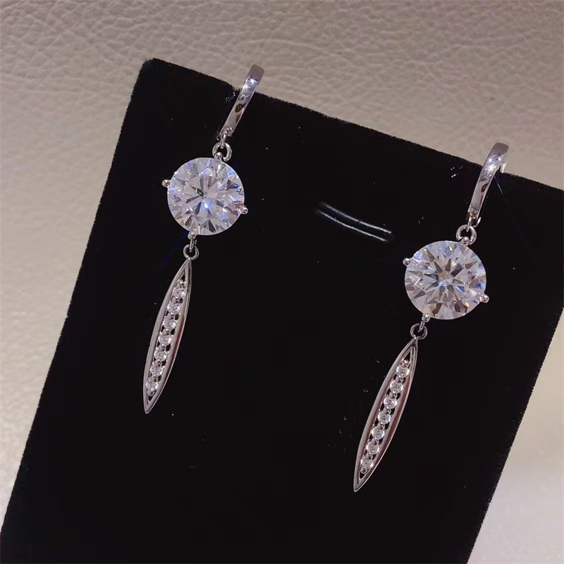 Radiant Aura 10 Carat Moissanite Silver Earrings