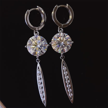 Radiant Aura 10 Carat Moissanite Silver Earrings