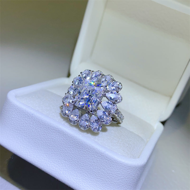 Luminous Charm 3 Carat Moissanite Silver Ring