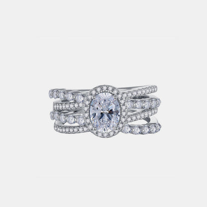 Dazzling Layers 3 Carat Moissanite Silver Ring