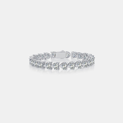 Eternal Radiance 24 Carat Moissanite Heart Silver Bracelet