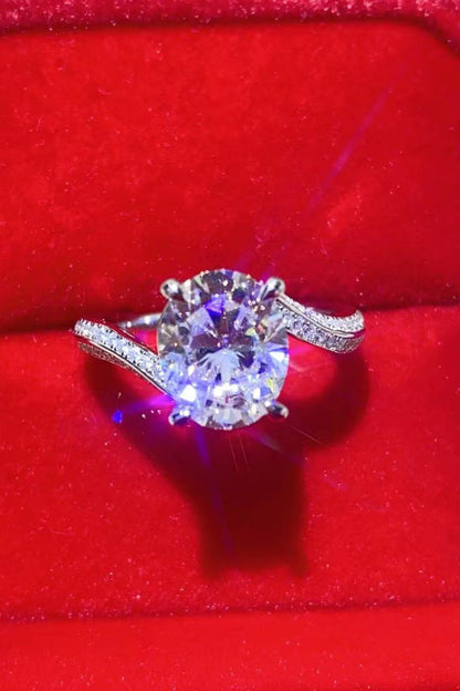 Essence of Elegance 3 Carat Moissanite Side Stone Ring