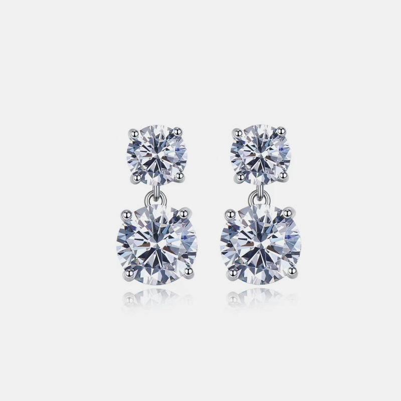 Stellar Radiance 10 Carat Moissanite Silver Earrings