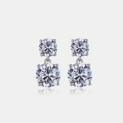 Stellar Radiance 10 Carat Moissanite Silver Earrings