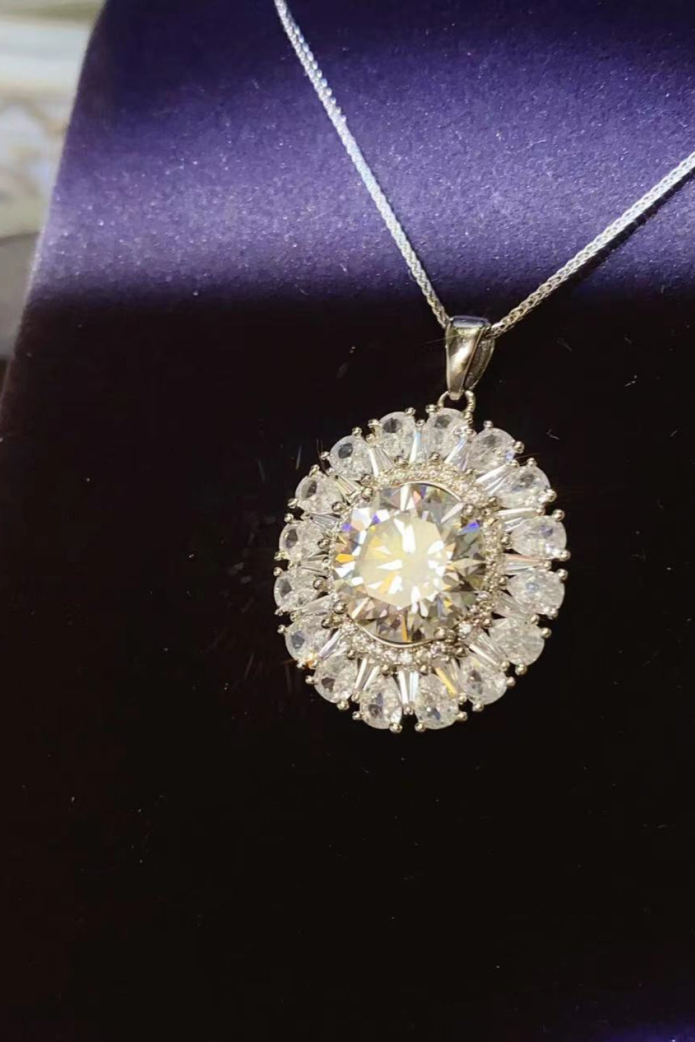 Opulent Spark 5 Carat Moissanite Sterling Silver Necklace