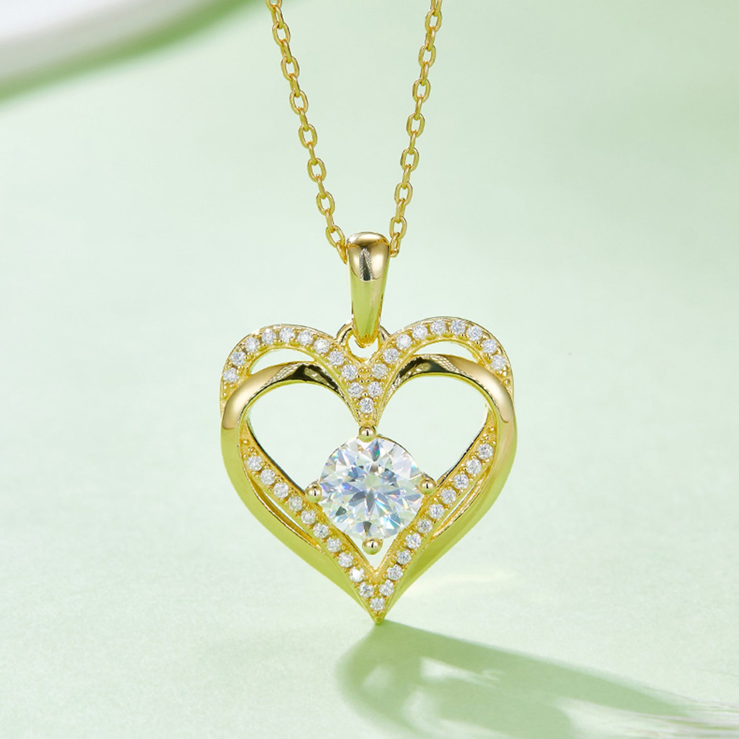 Rose Radiance 1.2 Carat Moissanite Heart Necklace