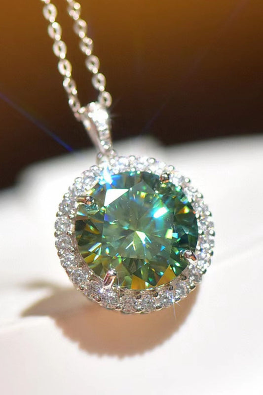 Radiant Sphere 10 Carat Moissanite Platinum-Plated Necklace