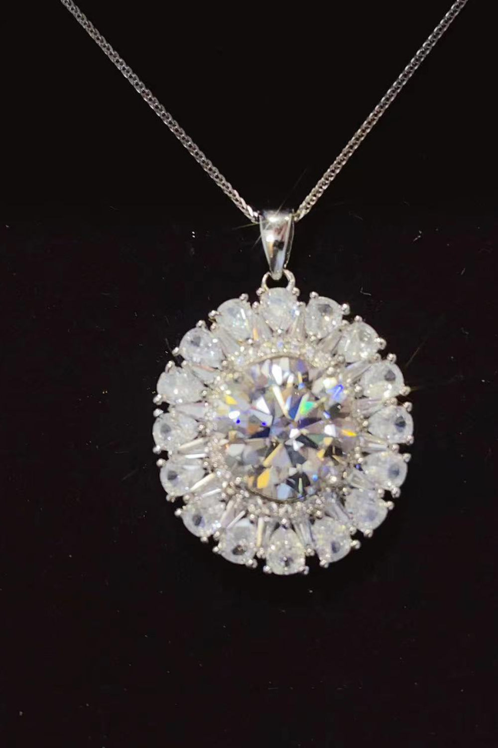 Opulent Spark 5 Carat Moissanite Sterling Silver Necklace