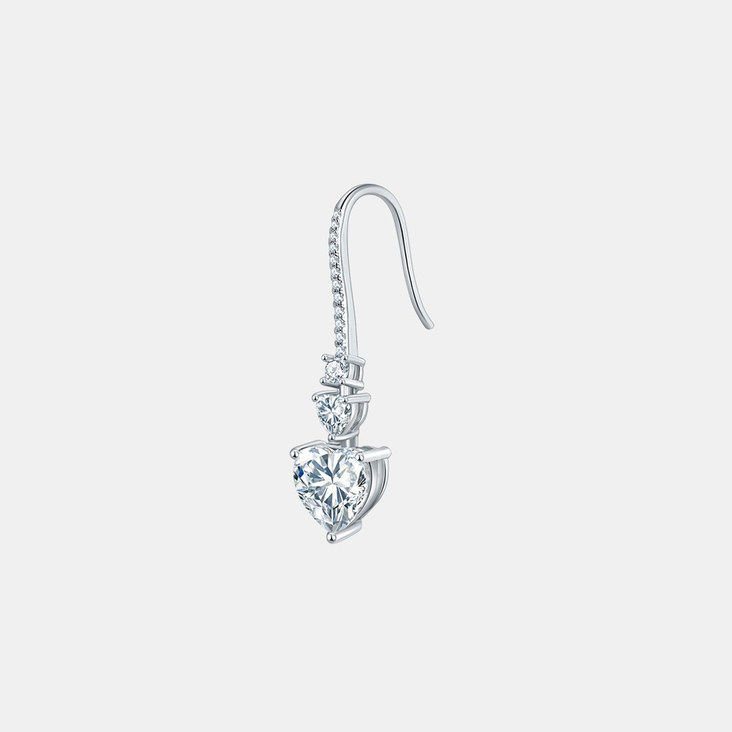 Eternal Love 5.44 Carat Moissanite Heart Drop Earrings