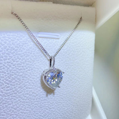 Radiant Glimmer 2 Carat Moissanite Sterling Silver Necklace