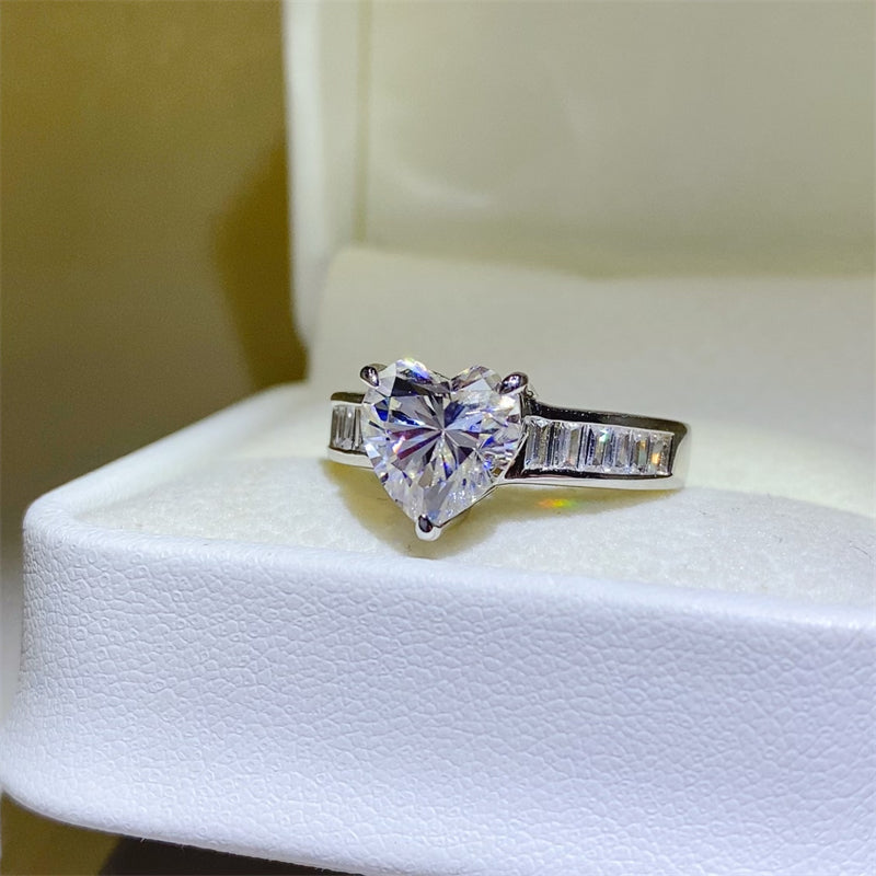 Luminous Gleam 3 Carat Moissanite Silver Ring