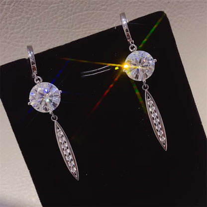 Radiant Aura 10 Carat Moissanite Silver Earrings