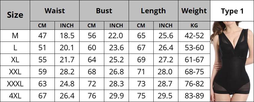 a women's bodysuit size guide